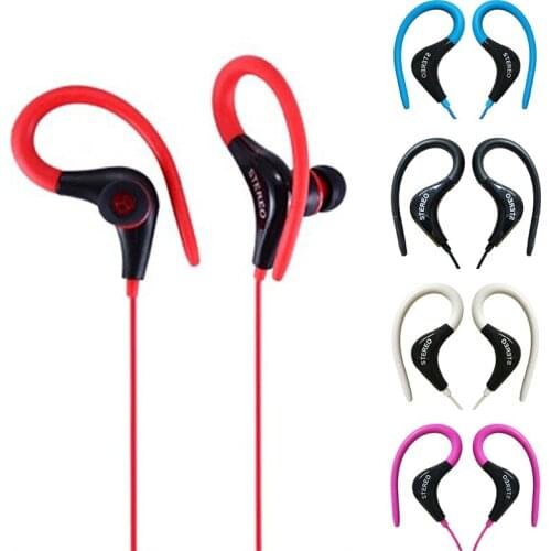Earhook Universal In-ear Round Wired Sport Earphone Remote Control Headset With Mic HiFi Stereo Bass Earbud For Ios Android