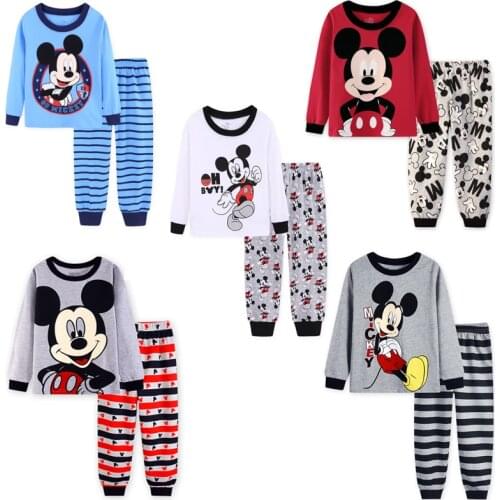 2020 new spring autumn Cartoon mickey Kids Sleepwear Cotton Boys Pyjamas Girls Pajamas Home Clothing Childrens Nightwear