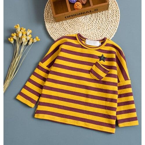 Baby Boys Clothes Girls Long Sleeve Cotton T Shirts Spring Kids Tops Tee Shirt Brand Striped T-shirt Children Clothing