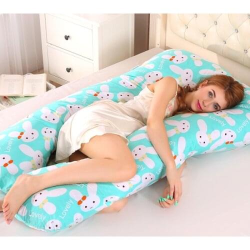 Upgraded Pregnancy Pillow Full Filling Cotton Pregnant Pillow Cushion Long U Shape Maternity Plillow For Pregnant Women Sleeping