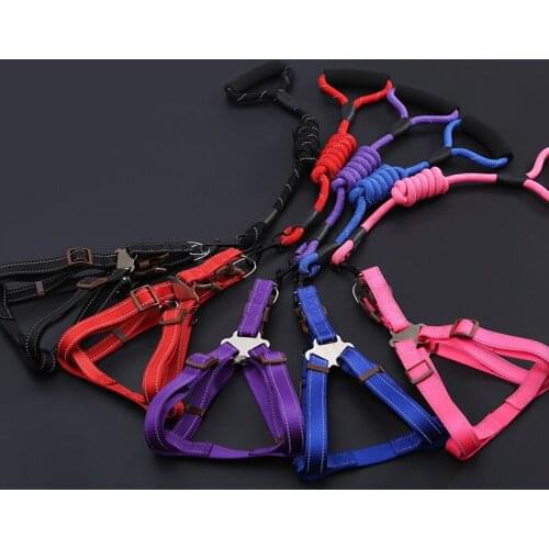 Dog Leash with Strap and Collar 3 Sets Pet Supplies Adjustable Belt Reflective Color Handle Dog Leashes for Small and Large Dogs