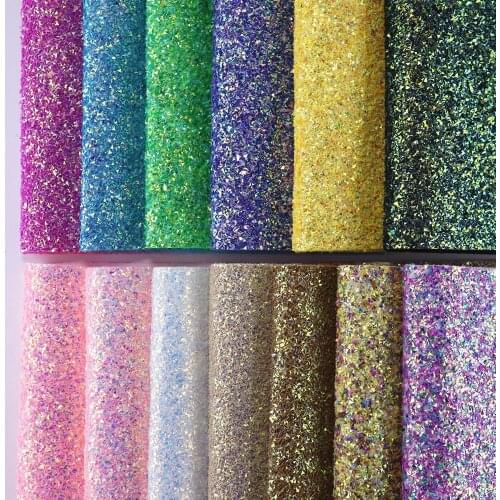30*134cm Chunky Glitter Fabric Faux Leather Roll For Bows Sewing DIY crafts WA311