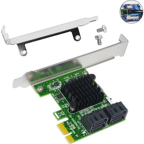 SATA Card Riser New 4-port PCI-Express Expansion Card 6Gb PCI-E to SATA 3.0 Card Adapter for SSD IPFS BTC Miner Coin Chia Mining