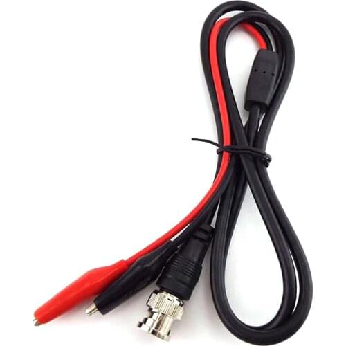 1M BNC Male Plug to Dual Alligator Clip Oscilloscope Test Probe Lead Cable 5.0mm Crocodile Clips Wire