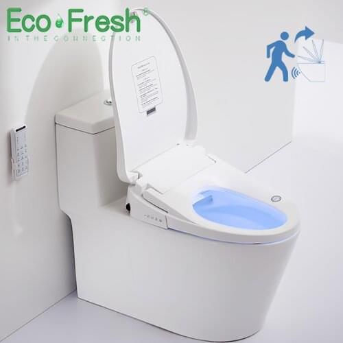 EcoFresh one-piece toilet WC Smart toilet seat auto seat cover flip opening Electronic Bidet intelligent heated toilet cover