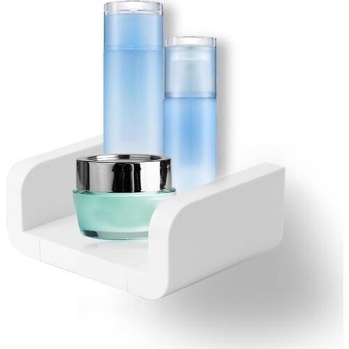 Seasoning Debris Rack Self-Adhesive Storage Shelf Shampoo Bath Shower Rack Wall-Mounted White