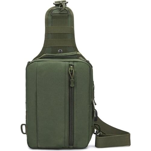 Mens Messenger Bag Shoulder Oxford Cloth Chest Bags Crossbody Casual Messenger Bags Man USB Charging Multifunction Handbag