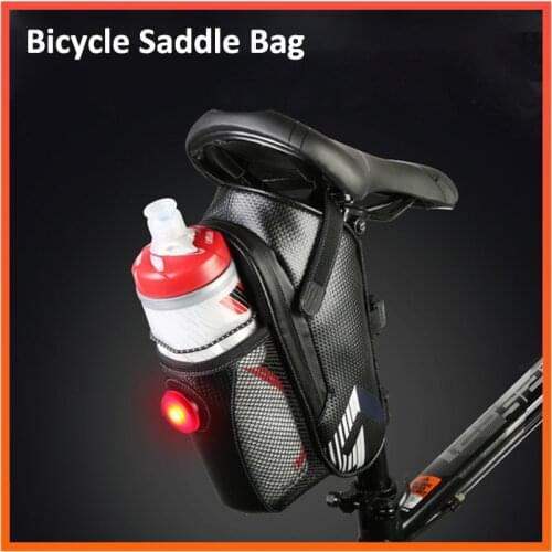 Bicycle Saddle Bag Outdoor Cycling Mountain Bike Back Rainproof Seat Tail Pouch Maintenance Tool Bags with taillight ROSWHEEL