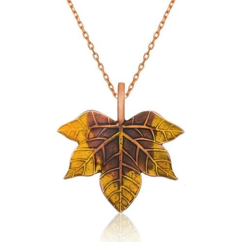 Tevuli 925 Sterling Silver Sycamore Leaf Lady 'S Necklace