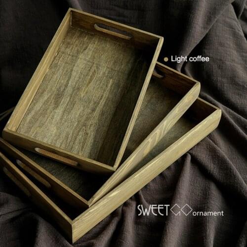 Vintage Wood tray handmade rectangle cupcake pallet wedding table decoration perfume/makeup/food /jewelry storage box