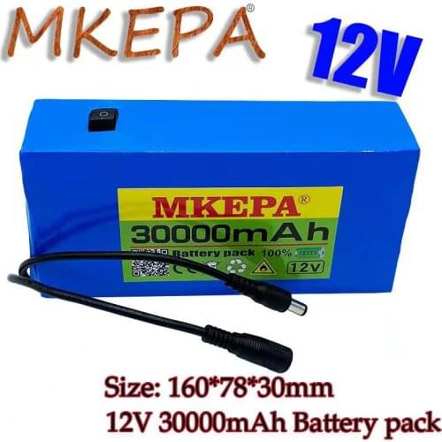 100% New Portable 12v 30000mAh Lithium-ion Battery pack DC 12.6V 30Ah battery