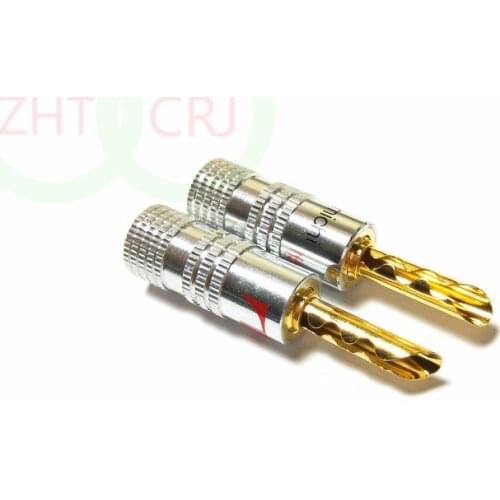 100pcs 24K Gold Speaker Speaker Wire 4mm Nakamichi Banana Plugs