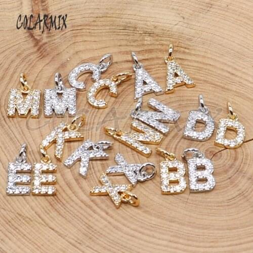 20 pieces Tiny letters pendants beads alphabets Accessories for earrings wholesale jewelryfor women 4865