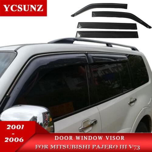 2001-2006 ABS door window deflector For Mitsubishi Pajero III Canvas Top V6 V73 2001 2002 2003 2004 2005 2006 rain visor Shelter