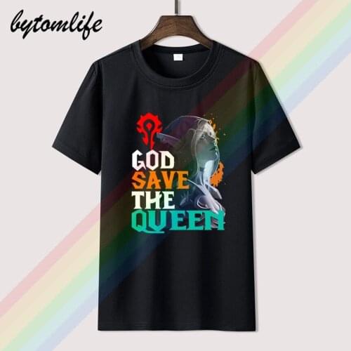 2019 top designer t shirt black brand t shirt World Of Warcraft God Save The Queen Sylvanas Windrunner Shirts