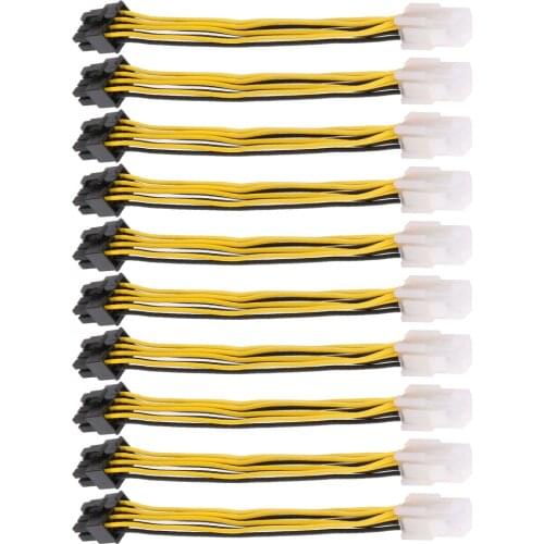5/10 pcs/pack 8Pin Male to 4Pin Female Power supply Cable Computer CPU P4 to P8 Extension Conversion EPS Cable Support Dropshipp