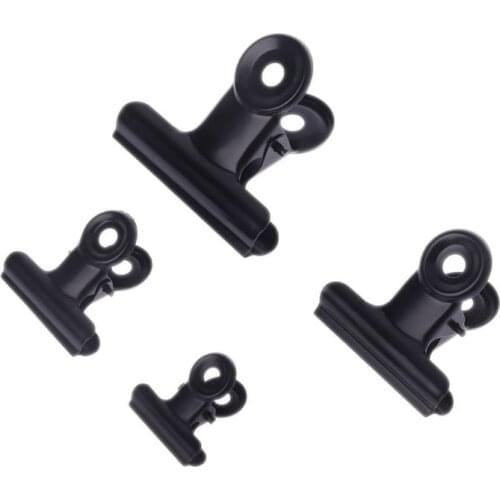 5 Pcs Bulldog Letter Clips Stainless Steel Black Metal Paper File Binder Clip Stationary Office Supplies