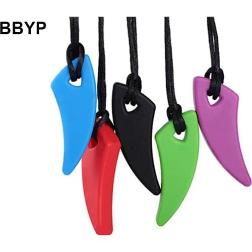 5Pcs Baby Chew Necklace Food Grade Silicone Sensory Chewable Toy For Kids Baby Autism