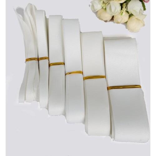 5Yard 7 10 15 20 25 38mm White Color Grosgrain Ribbon Wedding Christmas Decoration DIY Webbing Card Gift Wrapping