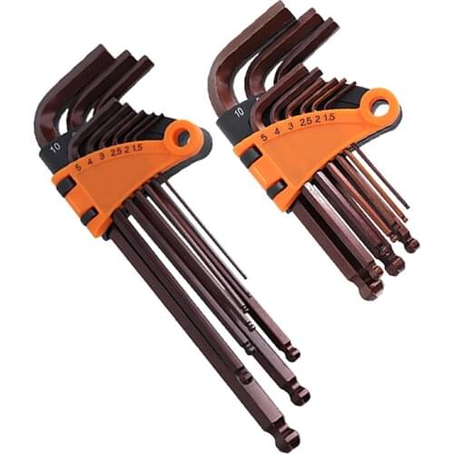 9Pcs Wrench Set Ball-End Hex Allen Universal Key L Type Hexagon Torque Spanner Metric Hand Tools For Repair Bicycle Accessories
