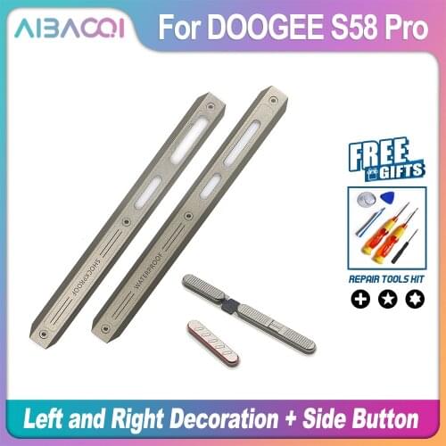 AiBaoQi BrandNew Housing A Frontal Shell Middle Side Plastic Frame Case Middle+Side Button Repair Parts For Doogee S58 Pro Phone