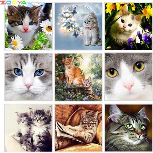Zooya 5D DIY Diamond Painting Full Drill Square Cats Diamond Embroidery Full Set Sale Diamond Mosaic Picture Home Decor Zh098