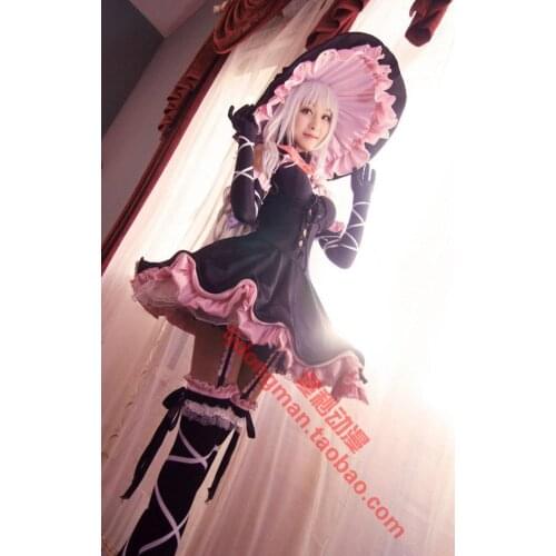 Shining Hearts Melty Du Granite Cosplay Costume Full Set black dress With Hat Any Size 11