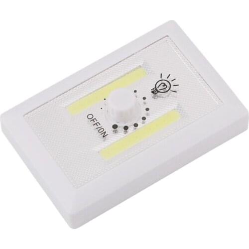 BMBY-Ultra Bright COB LED Wall Night Light Magnetic Closet Lamp Battery Operated Adjustable Rotary Switch for Garage Closet