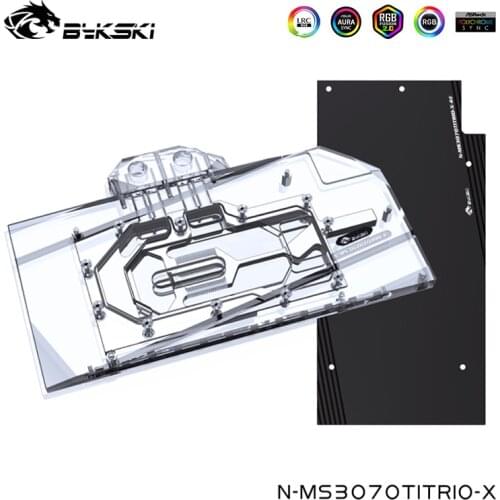 Bykski Water Cooler For MSI Geforce RTX 3070,3060Ti,3060,GAMING X TRIO ,RTX 3070Ti Suprim X Cooling Block,G1/4",N-MS3070TITRIO-X