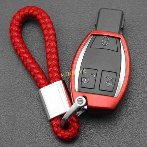For Mercedes-Benz A B C E S GLA GLC GLE Class W204 W205 W212 W222 W246 X253 W166 Key Fob Chain Ring Cover Case Accessories Red