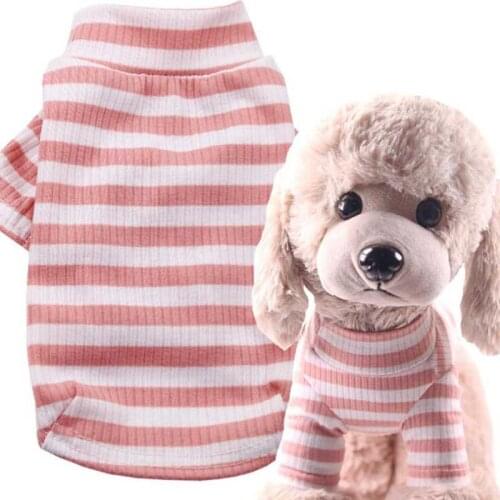Elastic Bottoming Shirt Pet Dog Striped Clothes Cotton Warm Winter T-shirt Cat Puppy Cosstume Apparel DOGGYZSTYLE