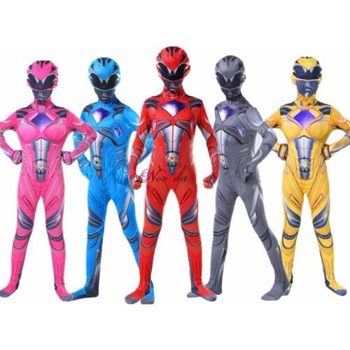 Boys Power Mecha Five Beast Costume Kids Child Mystic Force Superhero Red Ranger Party Cosplay Halloween Carnival Suit