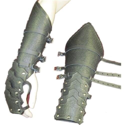 Medieval Renaissance Arm Guard Retro Leather Bracer Gloves Larp Warrior Archer Armor Gauntlets Rivet Accessory For Adult Men