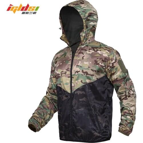 Lightweight Camouflage Jacket Summer Tactical Navy Seal Men Waterproof Thin Hood Raincoat Windbreaker Military Army Skin Jackets