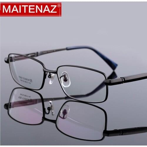 MAITENAZ Titanium Glasses Frame Men Business Full Frame Ultralight Flexible for Men 81133