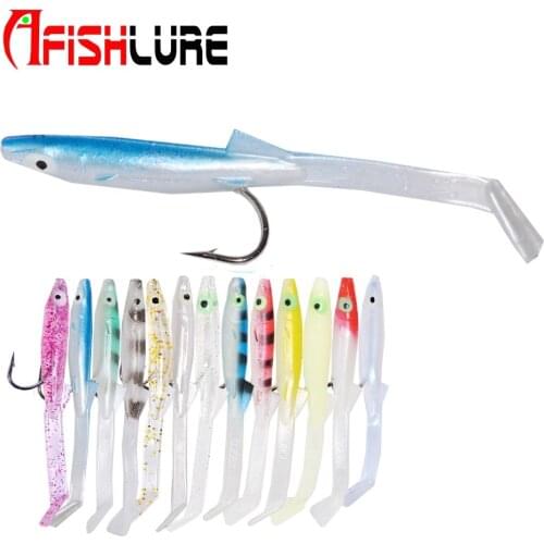6 Pcs/lot Fishing Soft Bait 8.5cm 2.3g soft sea eel top quality false bait Paddle Tail Sand Eel Fishing Tackle Tools