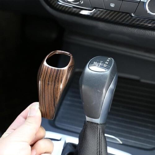 Pine Wood Grain ABS Plastic Gear Shift Head Cover Trim for BMW X1 F48 1 2 Series 218i Gran Tourer F46 2016-2018 Models Accessory