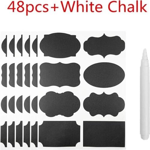 Blackboard Stickers Kitchen Spice Waterproof Label Stickers Household Jars Bottles Label Blackboard Labels White Marker