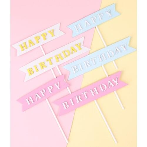 New Happy Birthday Cake Topper Double Layer Acrylic Cake Toppers For Kids Gifts Birthday Party Cake Decorations Baking Supplies