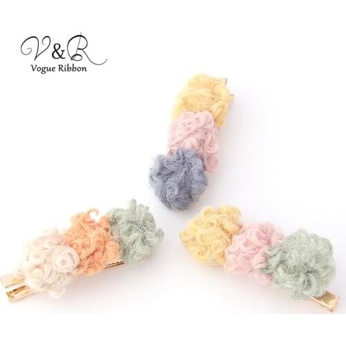 Autumn/Winter Lovely Light Green/ Light Pink/ Light Yellow Lamb Korean Fashion Cute Hair Clip Hair Accessories For Girl Gifts