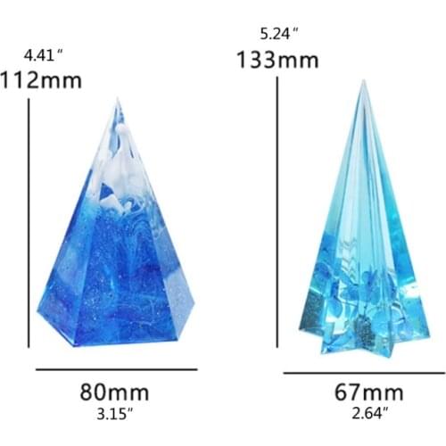 Handmade Pyramid Epoxy Resin Mold Night Light Holder Silicone Casting Molds Kit
