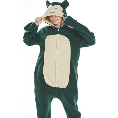Animal Cartoon Onesies Snorlax Pajamas Onesie For Adults One-piece Sleepwear Women Halloween Cosplay overall