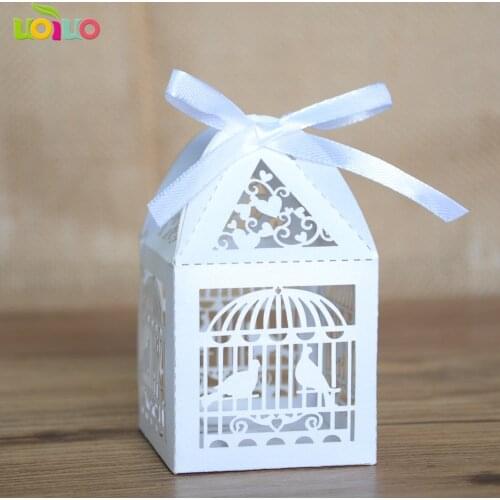 Popular wedding favor white wedding favor candy box laser cut wedding souvenir box
