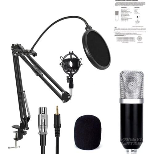 Wired Condenser Microphone System Recording Studio Mic Filter Holder Equipment For PC DJ Amplifier Mixer Recorder Tiktok Youtube
