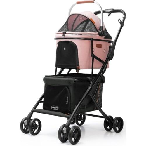 Luxury 3 in1 Pet Travel Double Stroller Detachable Dog Carrier Basket Bag Portable Pet Trolley Cart Foldable Dog Double Trolley