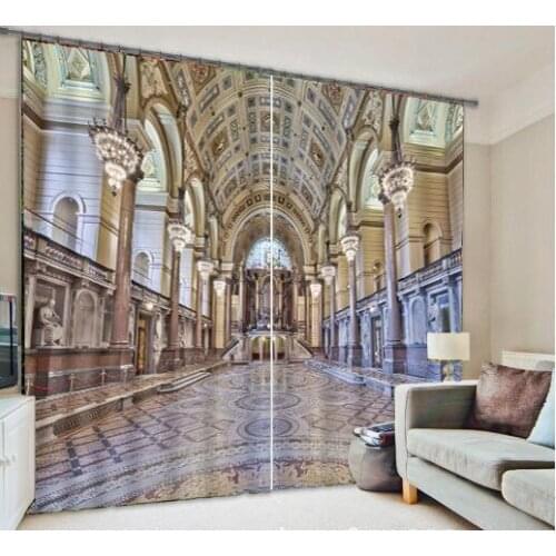 Palace corridor Luxury Blackout 3D Window Curtain For Living Room Bedroom ustomized size Drapes Cortina Rideaux Cushion cover