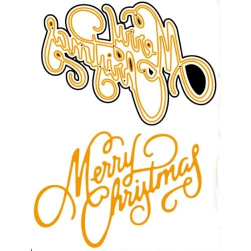 Merry Christmas Words Stencil Metal Cutting Dies DIY Scrapbooking Crafts Supplies Embossing Paper Cards Making New 2018 Diecut