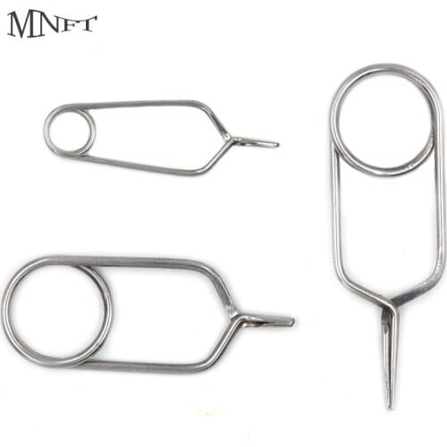 MNFT 3 Sizes Stainless Steel Hackle Pliers Feather Clips Fly Tying Tool For Nymph Fly Fishing-Accessories