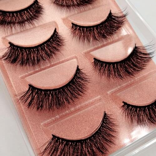SHIDISHANGPIN 5pairs/box 3d mink eyelashes dramatic false eyelashes fluffy 3d mink lashes hand make false lashes maquiagem
