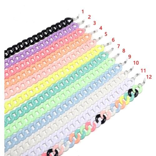 Boho Candy Color Long Lanyard for Glasses Acrylic Resin Eyewear Holder Women Sunglasses Cord Necklace Glasses Strap Gifts